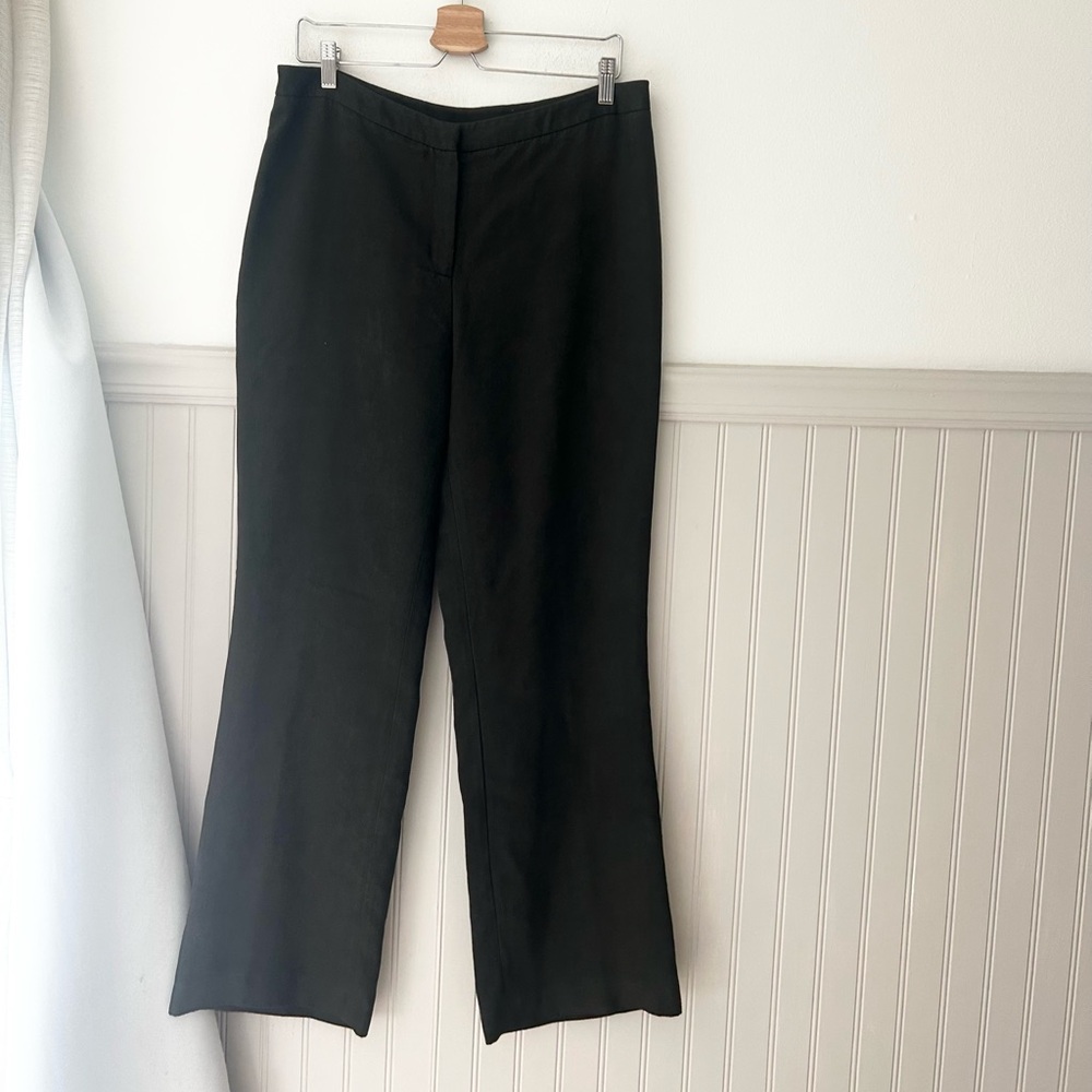 Vintage Casual Corner 14 Dark Green Faux Suede Trousers Elegant Pants